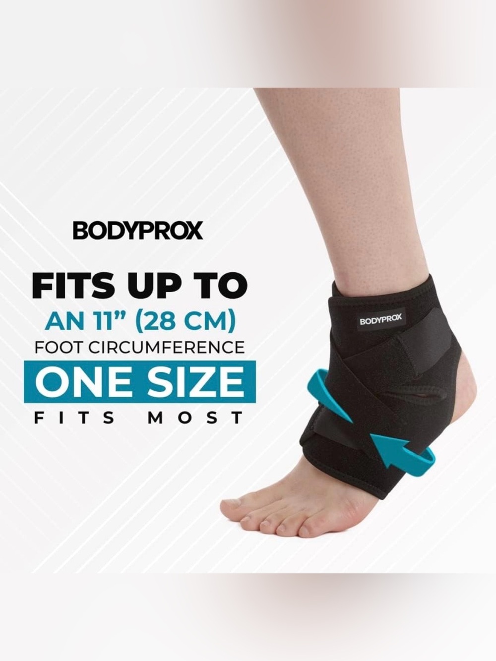 Bodyprox Ankle Support Brace Black Adjustable One Size New